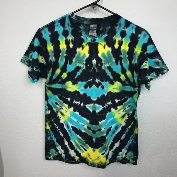 🍭KIDS Tie-Dye T-Shirt | Black/Blue/Green | Small - Picture 7 of 7